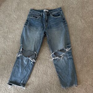 Flying Monkey Ripped Blue Ankle Jeans